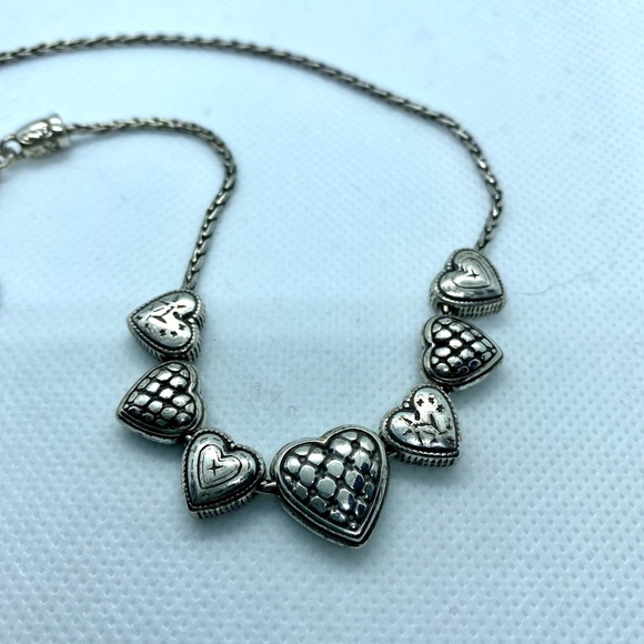 Vintage Sterling Silver Heart Bead Necklace, 18” long - Picture 7 of 7